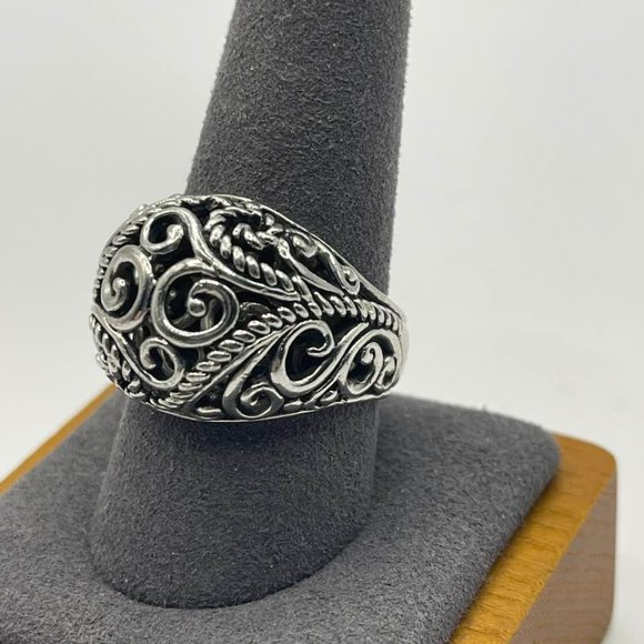 Carolyn Pollack Large Swirly Dome Sterling Silver Designer Ring - approx… - Picture 7 of 13
